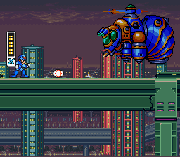 Screenshot of the first level of Megaman X (Capcom, 1993)